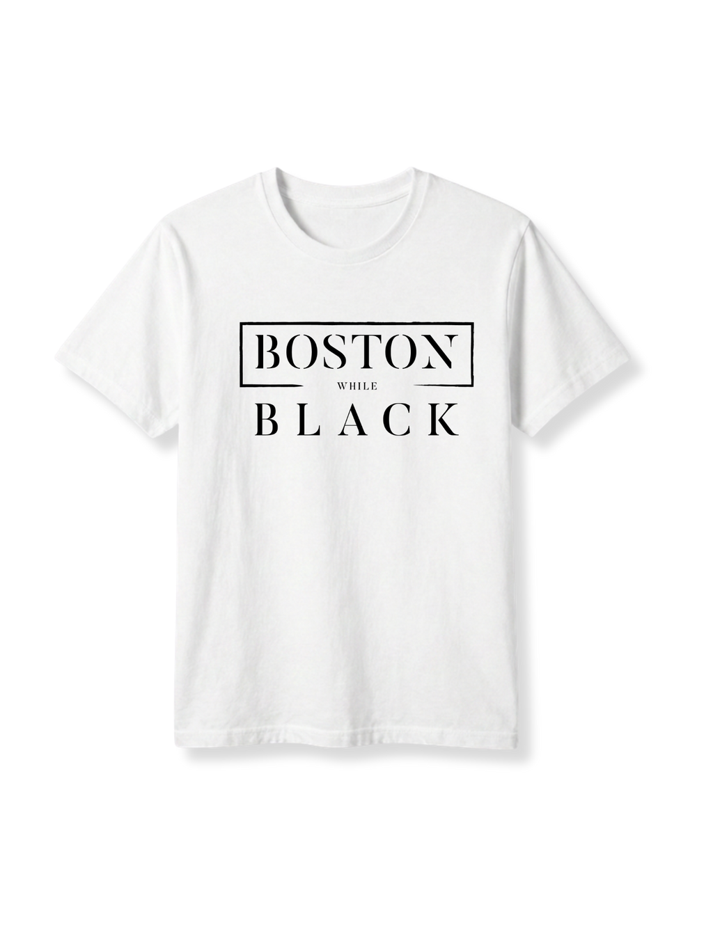 Boston While Black Logo Tee (White - Unisex)