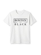 Boston While Black Logo Tee (White - Unisex)
